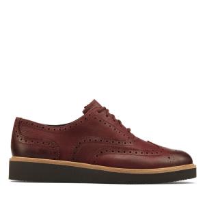 Clarks Baille Brogue Ravni Čevlji Ženske Bordo | CLK086XKI