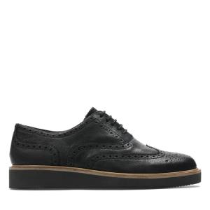 Clarks Baille Brogue Ravni Čevlji Ženske Črne | CLK623ZQA