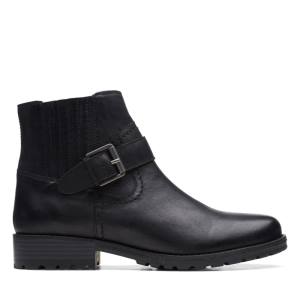 Clarks Clarkwell Strap Gležnarji Ženske Črne | CLK346RVU