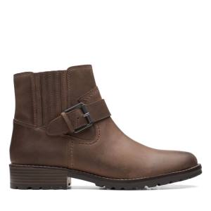 Clarks Clarkwell Strap Gležnarji Ženske Temno Rjave | CLK479BDY