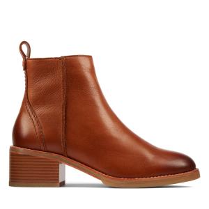 Clarks Cologne Zip Gležnarji Ženske Temno Rjave | CLK491ETD