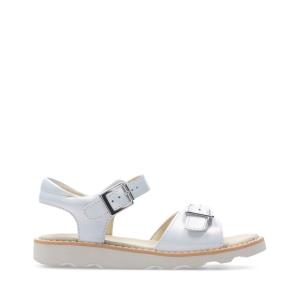 Clarks Crown Bloom Kid Sandale Dekleta Bele | CLK154TJZ