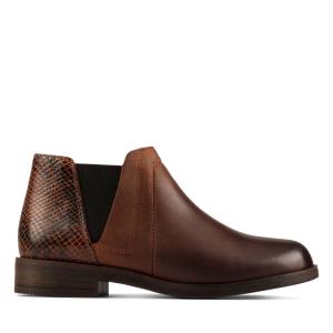 Clarks Demi 2 Beat Čevlji Chelsea Ženske Temno Rjave | CLK402SDW