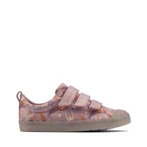 Clarks Foxing Print Kid Platneni Čevlji Dekleta Roza | CLK568VHU