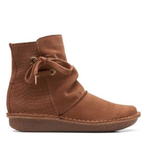 Clarks Funny Oak Gležnarji Ženske Temno Rjave | CLK843NMT