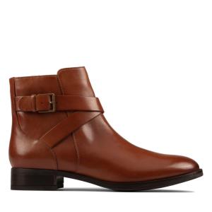 Clarks Hamble Buckle Gležnarji Ženske Temno Rjave | CLK786WCH