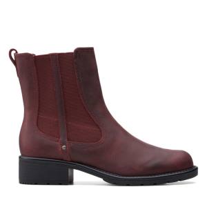 Clarks Orinoco Club Gležnarji Ženske Temno Rdeče | CLK658NIM