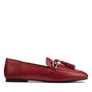 Clarks Pure 2 Tassel Ravni Čevlji Ženske Rdeče | CLK896VZP