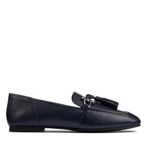 Clarks Pure 2 Tassel Ravni Čevlji Ženske Temno Modre | CLK953LCS