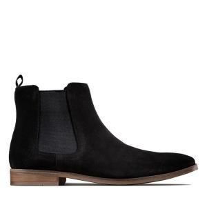 Clarks Stanford Top Čevlji Chelsea Moški Črne | CLK459ZTS