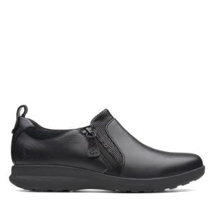 Clarks Un Adorn Zip Ravni Čevlji Ženske Črne | CLK238FKN