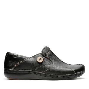 Clarks Un Loop Ravni Čevlji Ženske Črne | CLK014DGR