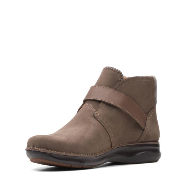 Clarks Appley Mid Gležnarji Ženske Sive Rjave | CLK149HLI