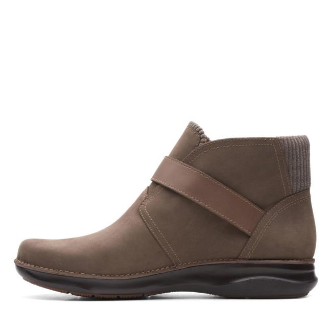 Clarks Appley Mid Gležnarji Ženske Sive Rjave | CLK149HLI