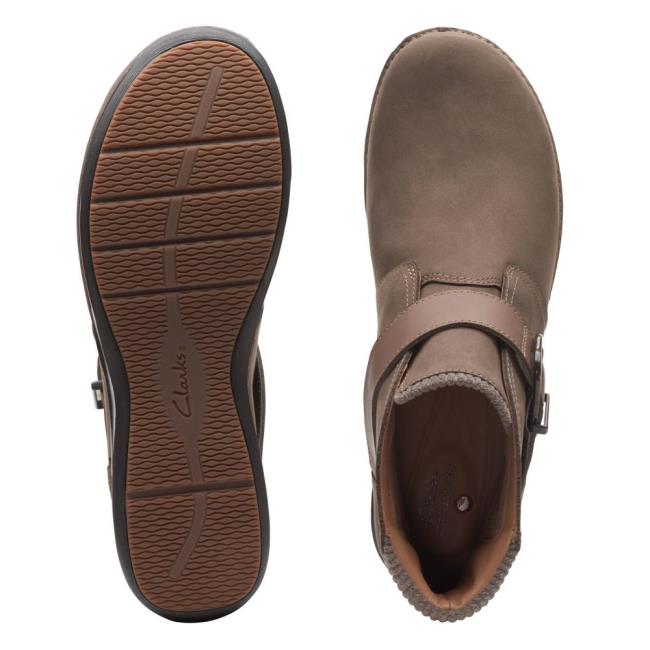 Clarks Appley Mid Gležnarji Ženske Sive Rjave | CLK149HLI