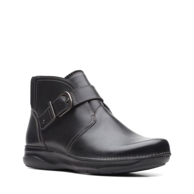 Clarks Appley Mid Gležnarji Ženske Črne | CLK851SBM