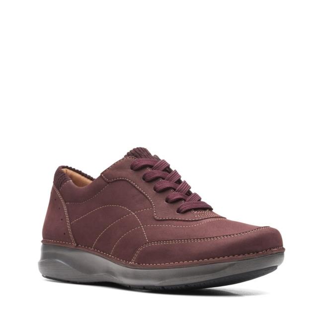 Clarks Appley Tie Ravni Čevlji Ženske Bordo | CLK358RFE