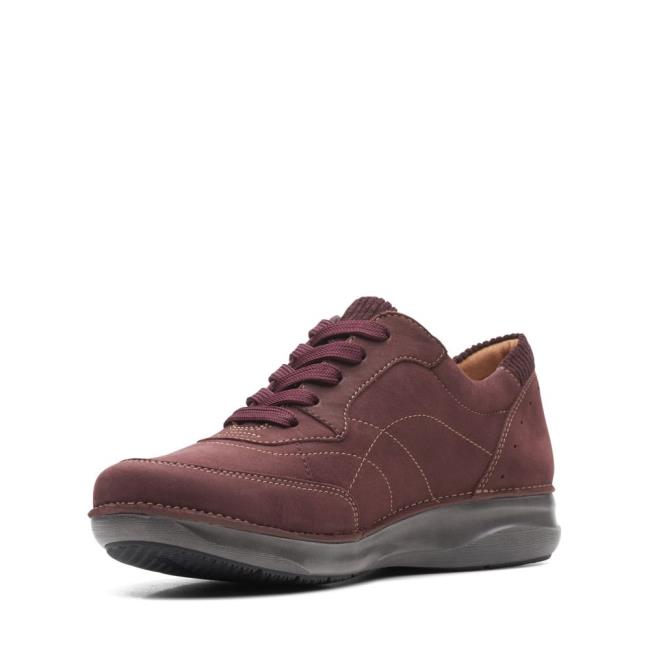 Clarks Appley Tie Ravni Čevlji Ženske Bordo | CLK358RFE