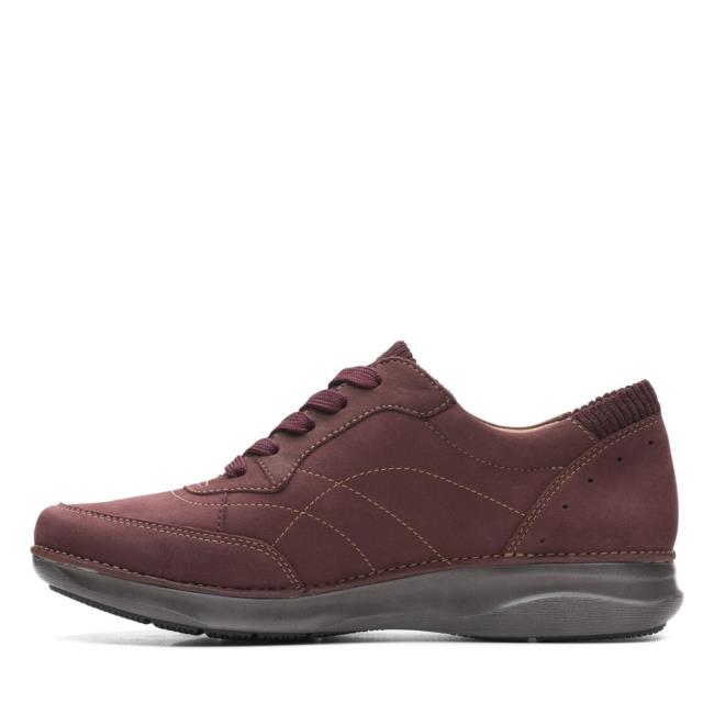 Clarks Appley Tie Ravni Čevlji Ženske Bordo | CLK358RFE