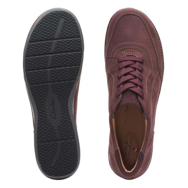 Clarks Appley Tie Ravni Čevlji Ženske Bordo | CLK358RFE