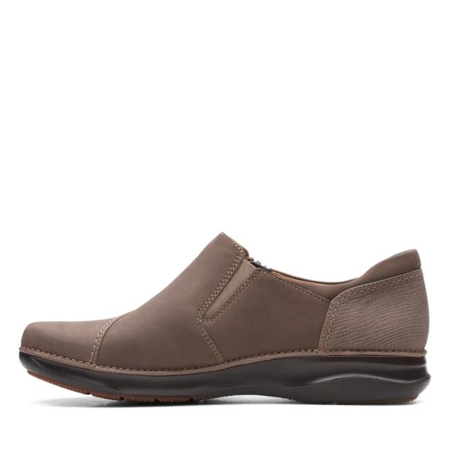 Clarks Appley Zip Ravni Čevlji Ženske Sive Rjave | CLK327FYN