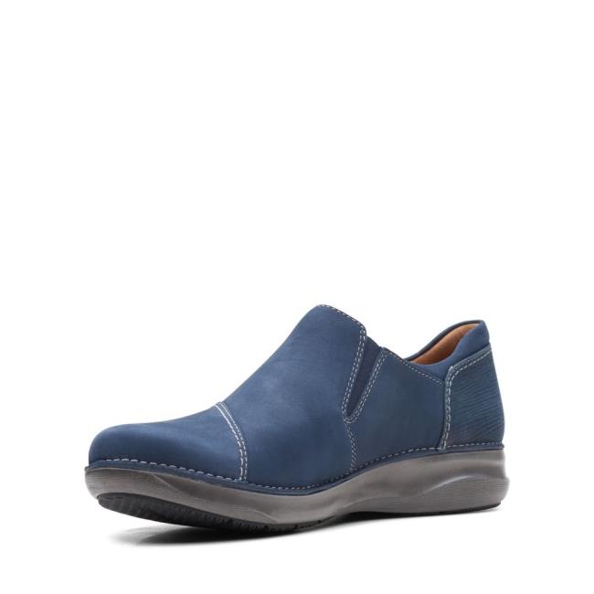 Clarks Appley Zip Ravni Čevlji Ženske Temno Modre | CLK605UZS