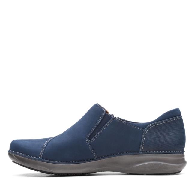 Clarks Appley Zip Ravni Čevlji Ženske Temno Modre | CLK605UZS