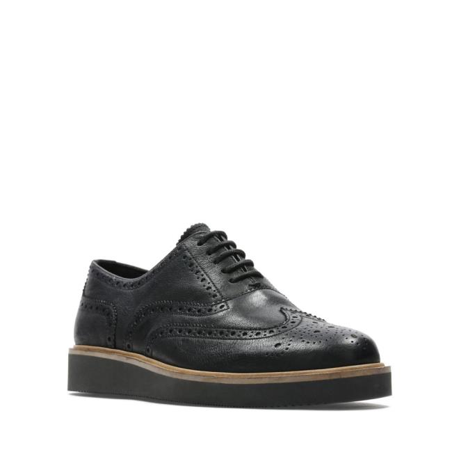 Clarks Baille Brogue Črne Čevlji Ženske Črne | CLK275NKH