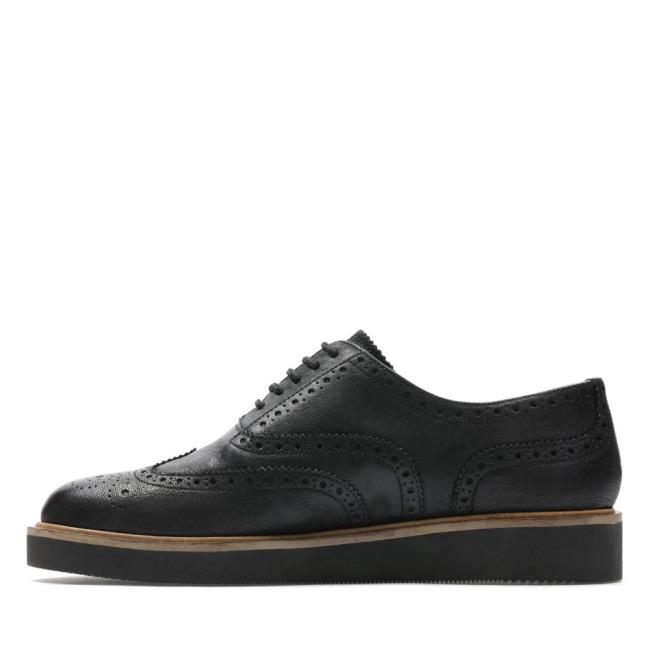 Clarks Baille Brogue Črne Čevlji Ženske Črne | CLK275NKH