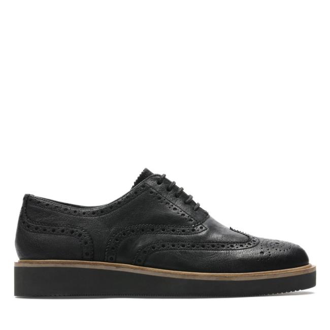 Clarks Baille Brogue Črne Čevlji Ženske Črne | CLK275NKH