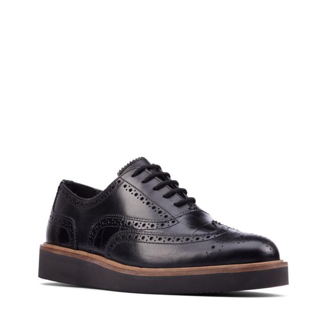 Clarks Baille Brogue Črne Čevlji Ženske Črne | CLK574KZJ