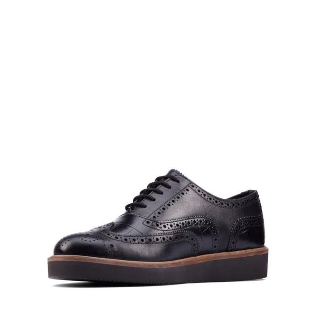 Clarks Baille Brogue Črne Čevlji Ženske Črne | CLK574KZJ