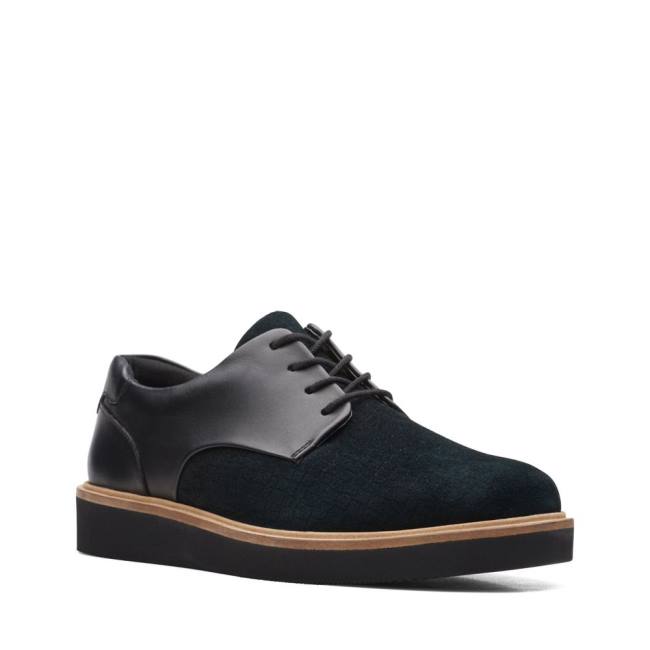 Clarks Baille Lace Ravni Čevlji Ženske Črne | CLK756NGT