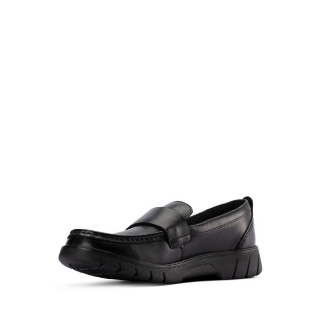 Clarks Branch Slip Youth Modne Superge Fantje Črne | CLK567ENV