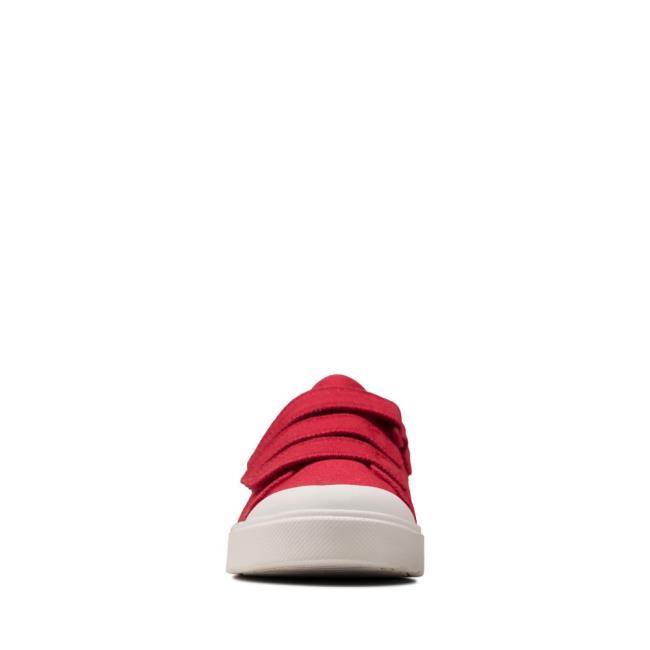 Clarks City Vibe Kid Platneni Čevlji Dekleta Rdeče | CLK735LNO