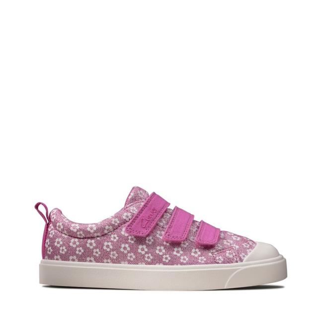 Clarks City Vibe Kid Platneni Čevlji Dekleta Roza | CLK762TMU