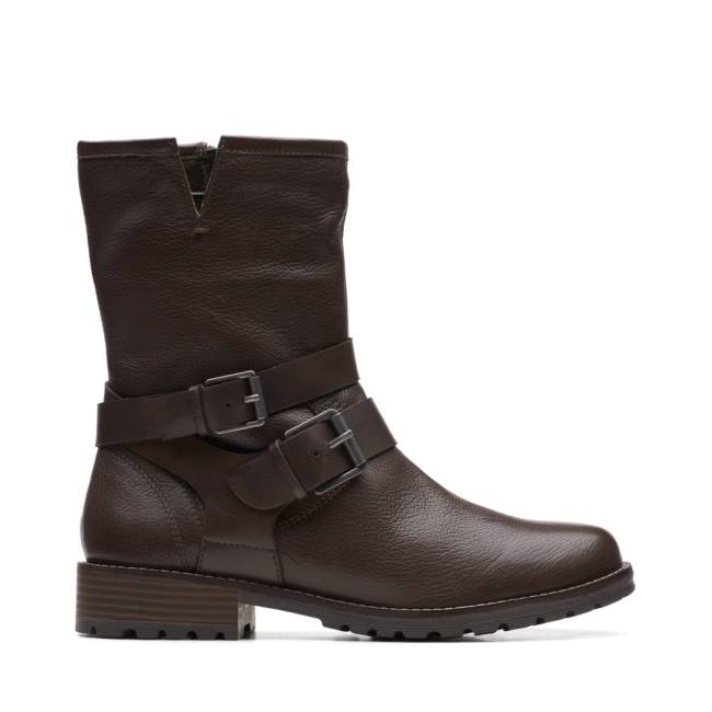 Clarks Clarkwell Mid Gležnarji Ženske Temno Rjave | CLK739ZTS