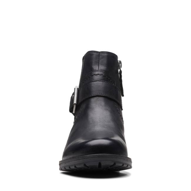 Clarks Clarkwell Strap Gležnarji Ženske Črne | CLK346RVU