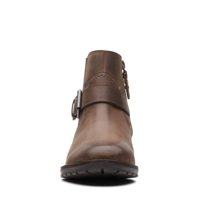 Clarks Clarkwell Strap Gležnarji Ženske Temno Rjave | CLK479BDY