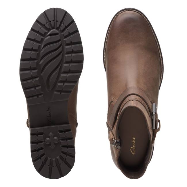 Clarks Clarkwell Strap Gležnarji Ženske Temno Rjave | CLK479BDY