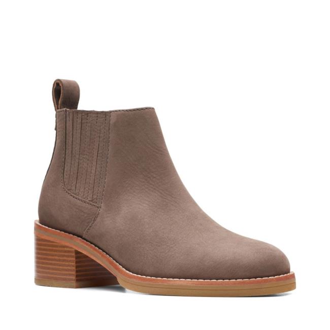 Clarks Cologne Top Škornji S Peto Ženske Temno Sive Rjave | CLK724VWC