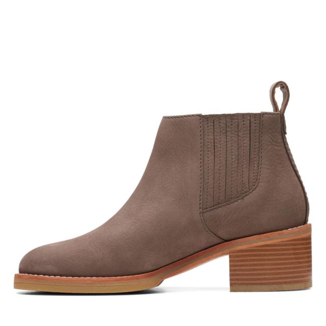 Clarks Cologne Top Škornji S Peto Ženske Temno Sive Rjave | CLK724VWC