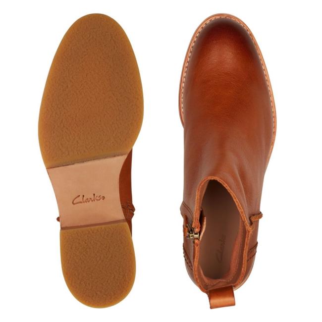 Clarks Cologne Zip Gležnarji Ženske Temno Rjave | CLK491ETD