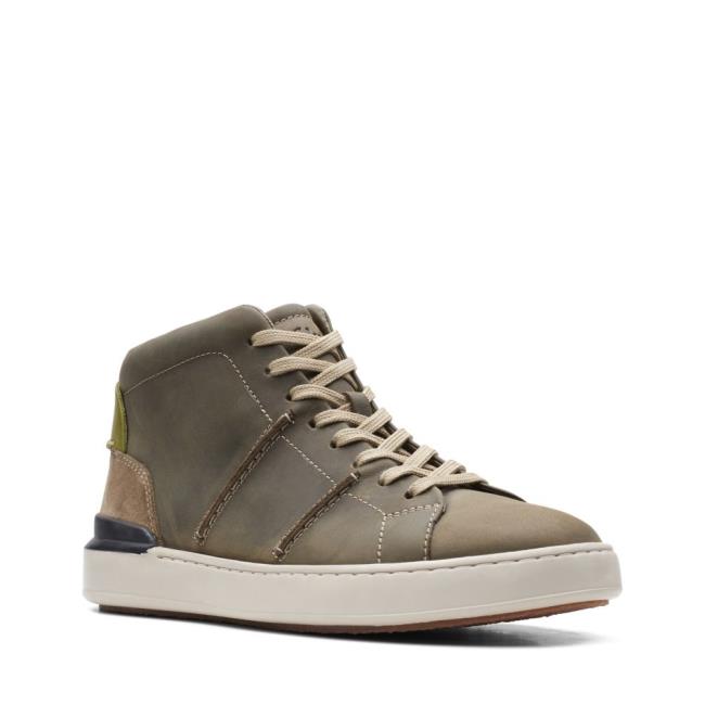 Clarks CourtLite Hi Originals Škornji Moški Temno Olivno Zelene | CLK851TJO