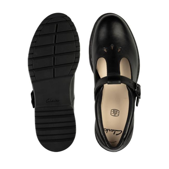 Clarks Dempster Bar Youth Modne Superge Dekleta Črne | CLK326ZAB