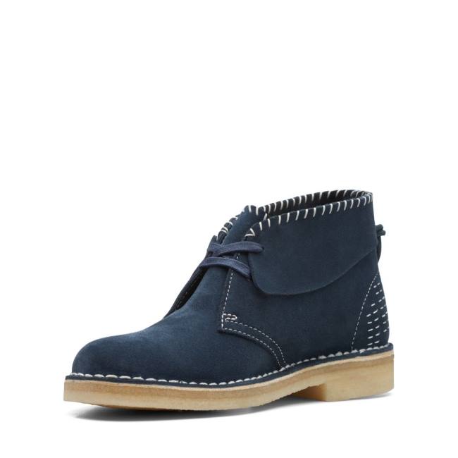 Clarks Desert Boot Classic Desert Gležnarji Ženske Temno Modre | CLK079LNA