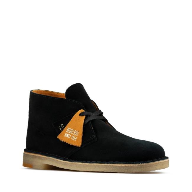 Clarks Desert Boot Desert Gležnarji Moški Črne | CLK482QJH