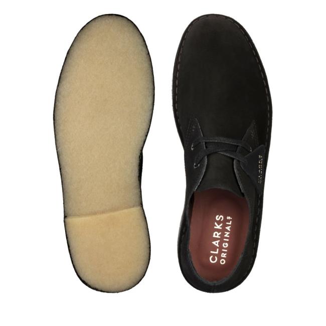 Clarks Desert Khan Črne Čevlji Moški Črne | CLK847DMZ