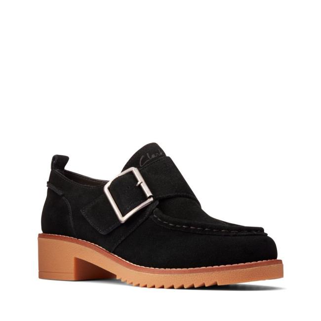 Clarks Eden Mid Monk Ravni Čevlji Ženske Črne | CLK521VYM