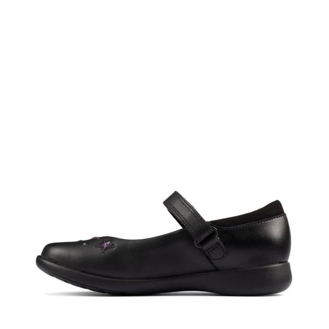 Clarks Etch Bright Kid Modne Superge Dekleta Črne | CLK927IWQ